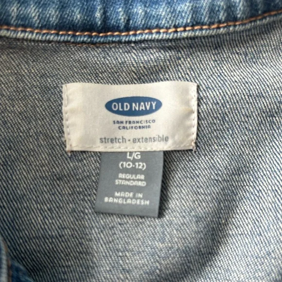 Denim jean jacket by Old Navy Girls size 10/12 - Picture 2 of 3